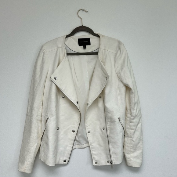 Banana Republic White Zip Up Women’s cotton bomber Jacket size 12 - Picture 7 of 7